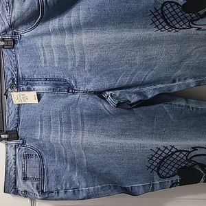 Brand new size 24 Ashley Stewart embroidered and mesh jeans.